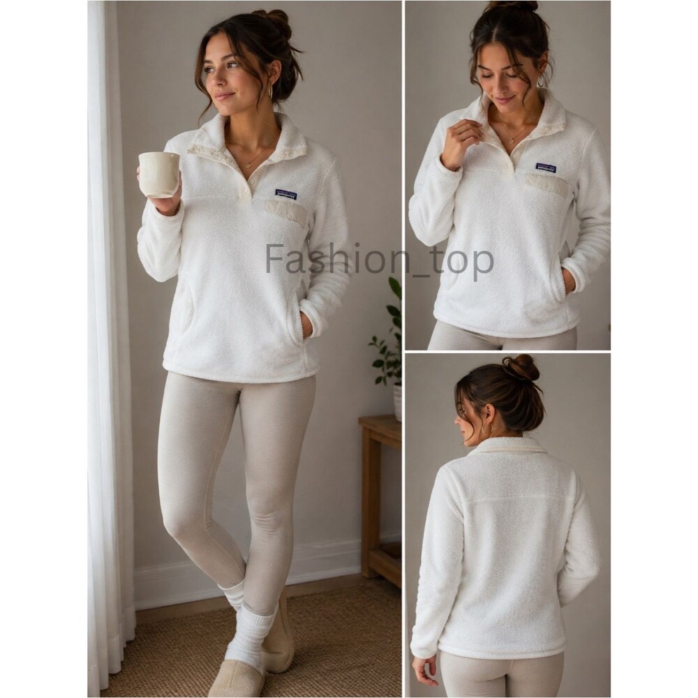 Patagonia Re-Tool Snap-T Pullover Women’s Small Cream Fleece Jacket - Picture 1 of 12